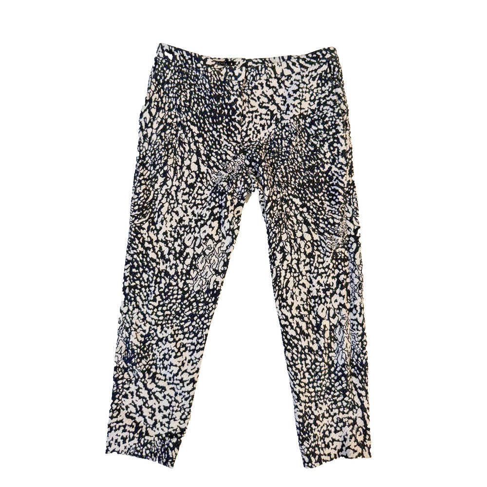 Escada Pants Womens 8 Abstract‎ Animal Print Textured Cropped